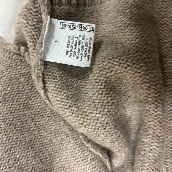 Patrick James Sweaters Full Double Zip Cardigan Teak Lambswool Band Collar Sz L - Picture 8 of 8